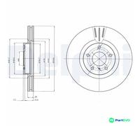 DELPHI 2 X BRAKE DISC BG4107 FOR NISSAN INFINITI