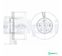 DELPHI 2 X BRAKE DISC BG4119 FOR HONDA