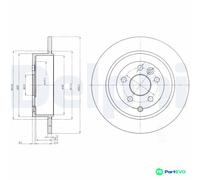 DELPHI 2 X BRAKE DISC BG4124C FOR LAND ROVER