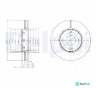 DELPHI 2 X BRAKE DISC BG4127 FOR MITSUBISHI SMART