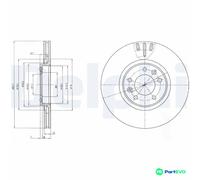 DELPHI 2 X BRAKE DISC BG4150 FOR CITROËN