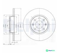 DELPHI 2 X BRAKE DISC BG4155 FOR OPEL VAUXHALL