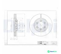 DELPHI 2 X BRAKE DISC BG4175 FOR ISUZU