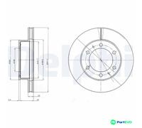 DELPHI 2 X BRAKE DISC BG4211C FOR TOYOTA