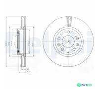 DELPHI 2 X BRAKE DISC BG4255C FOR MAZDA