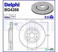 DELPHI 2 X BRAKE DISC BG4266 FOR RENAULT