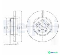 DELPHI 2 X BRAKE DISC BG4269 FOR TOYOTA