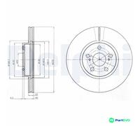 DELPHI 2 X BRAKE DISC BG4277 FOR TOYOTA
