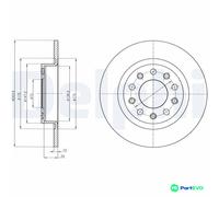 DELPHI 2 X BRAKE DISC BG4315 FOR ALFA ROMEO