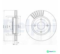 DELPHI 2 X BRAKE DISC BG4337 FOR NISSAN
