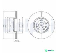 DELPHI 2 X BRAKE DISC BG4338 FOR RENAULT