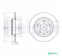 DELPHI 2 X BRAKE DISC BG4534C FOR MAZDA