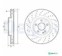 DELPHI 2 X BRAKE DISC BG4658C FOR MERCEDES-BENZ