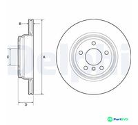 DELPHI 2 X BRAKE DISC BG4665C FOR BMW