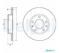 DELPHI 2 X BRAKE DISC BG4670C FOR PEUGEOT