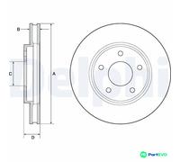 DELPHI 2 X BRAKE DISC BG4678C FOR NISSAN