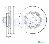 DELPHI 2 X BRAKE DISC BG4691C FOR TOYOTA LEXUS