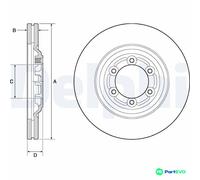 DELPHI 2 X BRAKE DISC BG4697C FOR ISUZU
