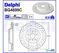 DELPHI 2 X BRAKE DISC BG4699C FOR MERCEDES-BENZ