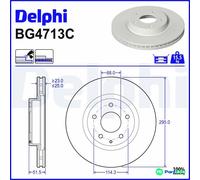 DELPHI 2 X BRAKE DISC BG4713C FOR MAZDA