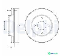 DELPHI 2 X BRAKE DISC BG4742C FOR NISSAN