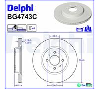 DELPHI 2 X BRAKE DISC BG4743C FOR HYUNDAI KIA