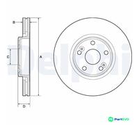 DELPHI 2 X BRAKE DISC BG4746C FOR RENAULT