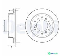 Delphi BG4747C 2x Brake Discs Rear Fits Toyota 4 Runner FJ Cruiser Land Cruiser