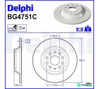 DELPHI 2 X BRAKE DISC BG4751C FOR AUDI SEAT SKODA VW