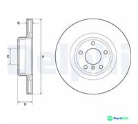 DELPHI 2 X BRAKE DISC BG4755C FOR BMW