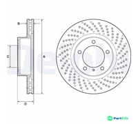 DELPHI 2 X BRAKE DISC BG4781C FOR PORSCHE