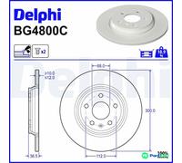 DELPHI 2 X BRAKE DISC BG4800C FOR AUDI
