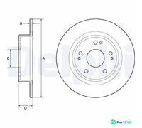 DELPHI 2 X BRAKE DISC BG4801C