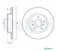 DELPHI 2 X BRAKE DISC BG4807C FOR NISSAN
