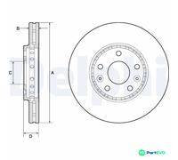 DELPHI 2 X BRAKE DISC BG4815C