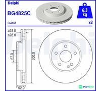 DELPHI 2 X BRAKE DISC BG4825C