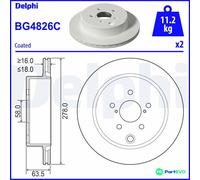 DELPHI 2 X BRAKE DISC BG4826C
