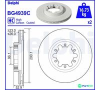 DELPHI 2 X BRAKE DISC BG4939C
