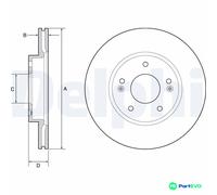 DELPHI 2 X BRAKE DISC BG4955C FOR HYUNDAI KIA
