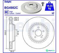 DELPHI 2 X BRAKE DISC BG4982C FOR MERCEDES-BENZ