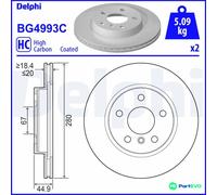 DELPHI 2 X BRAKE DISC BG4993C