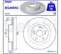 DELPHI 2 X BRAKE DISC BG4995C FOR HONDA