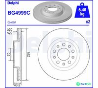 DELPHI 2 X BRAKE DISC BG4999C FOR ALFA ROMEO