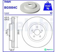 DELPHI 2 X BRAKE DISC BG5004C