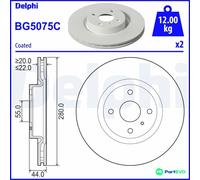 DELPHI 2 X BRAKE DISC BG5075C FOR MAZDA