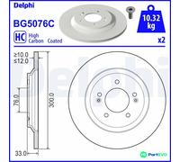 DELPHI 2 X BRAKE DISC BG5076C FOR HYUNDAI