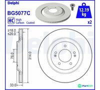 DELPHI 2 X BRAKE DISC BG5077C FOR HYUNDAI