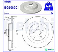 DELPHI 2 X BRAKE DISC BG5082C