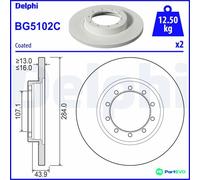 DELPHI 2 X BRAKE DISC BG5102C
