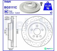 Delphi BG5111C 2x Brake Discs Rear Vented Fits Mini Clubman Mini Countryman